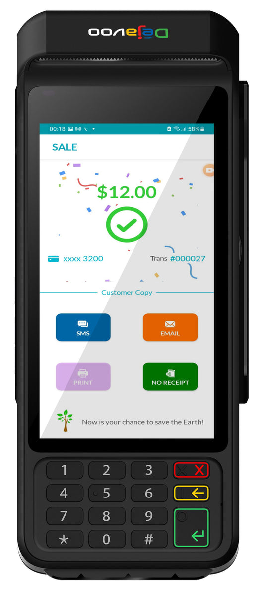 Dejavoo Z8 EMV CTLS Credit Card Terminal (IP, WiFi, No Dial)