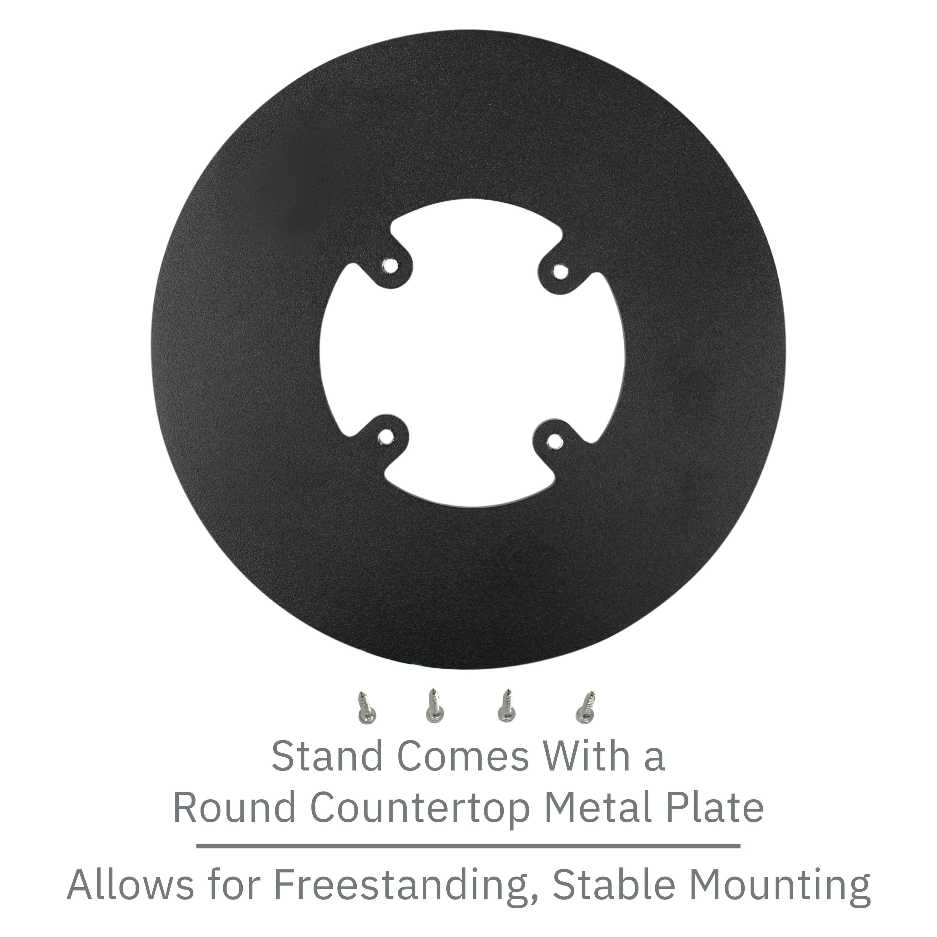 Dejavoo Z3/Z6 Low Profile Black Swivel and Tilt Freestanding Metal Stand with Round Plate - DCCSUPPLY.COM