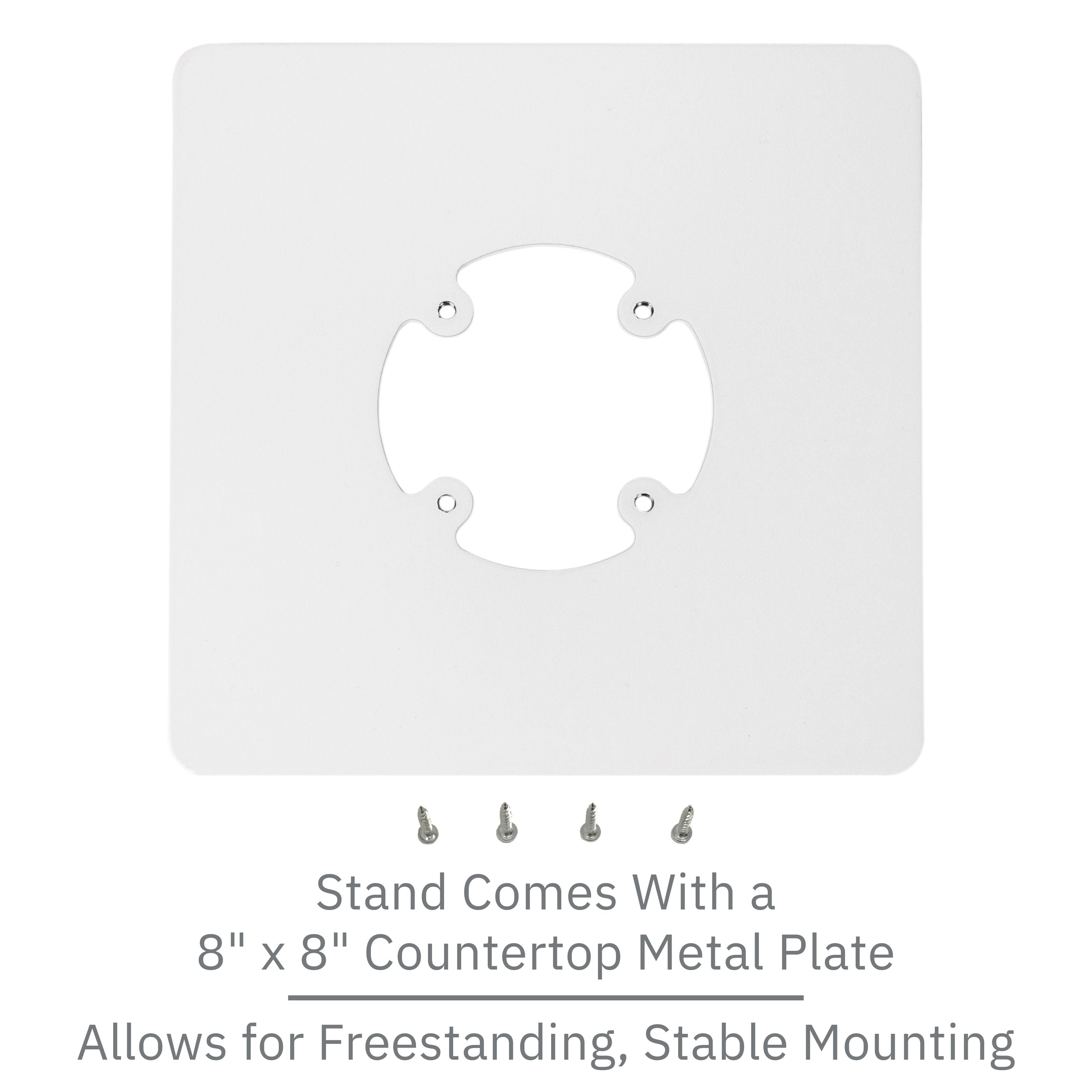 Dejavoo Z3/Z6 Low Profile White Swivel and Tilt Freestanding Metal Stand with Square Plate - DCCSUPPLY.COM