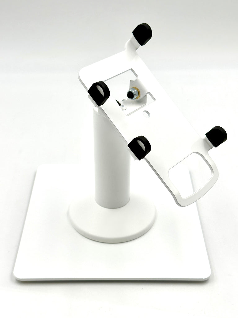 Square POS Freestanding Swivel and Tilt Stand with Square Plate (White)