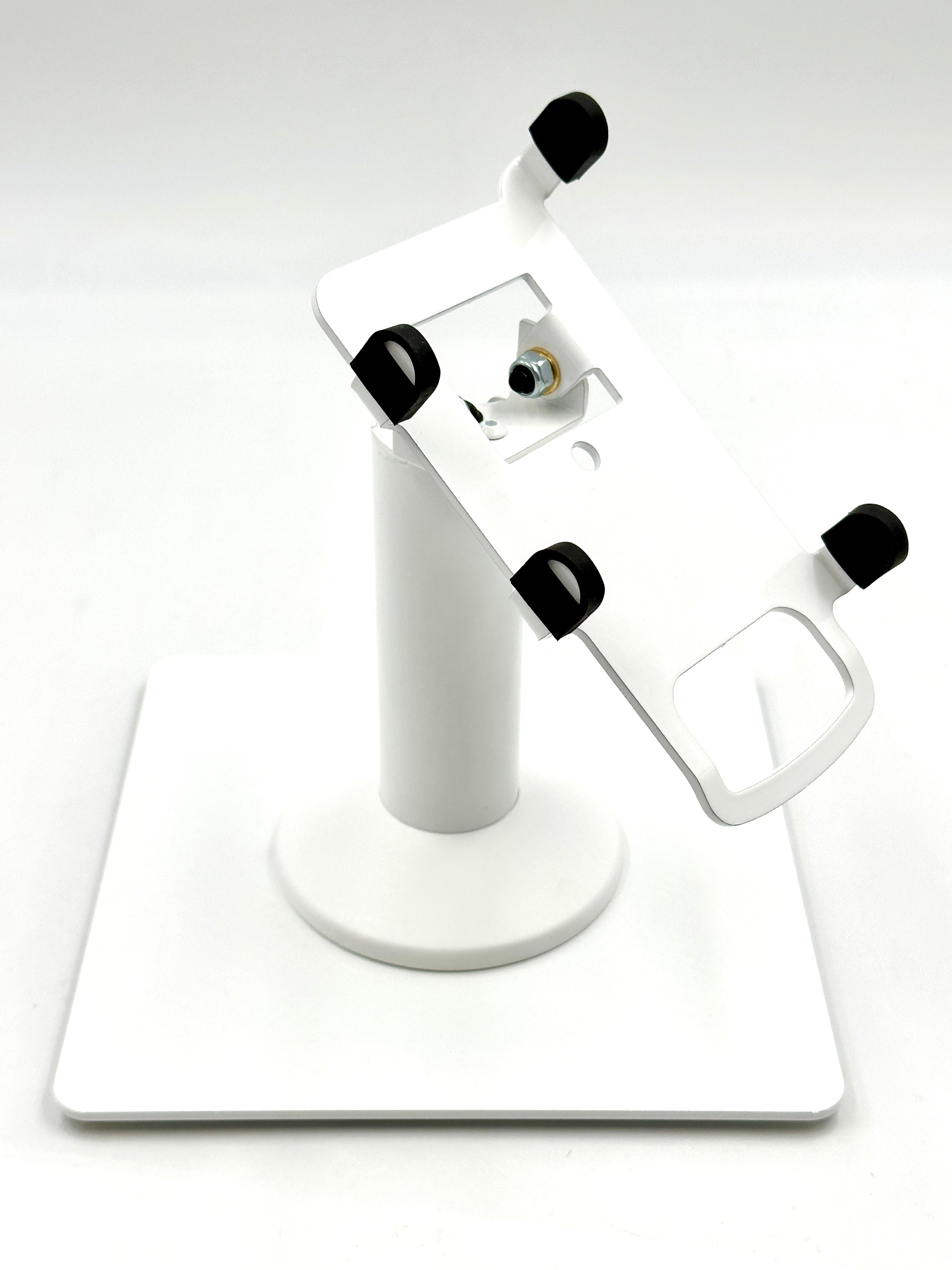 Square POS Freestanding Swivel and Tilt Stand with Square Plate (White)