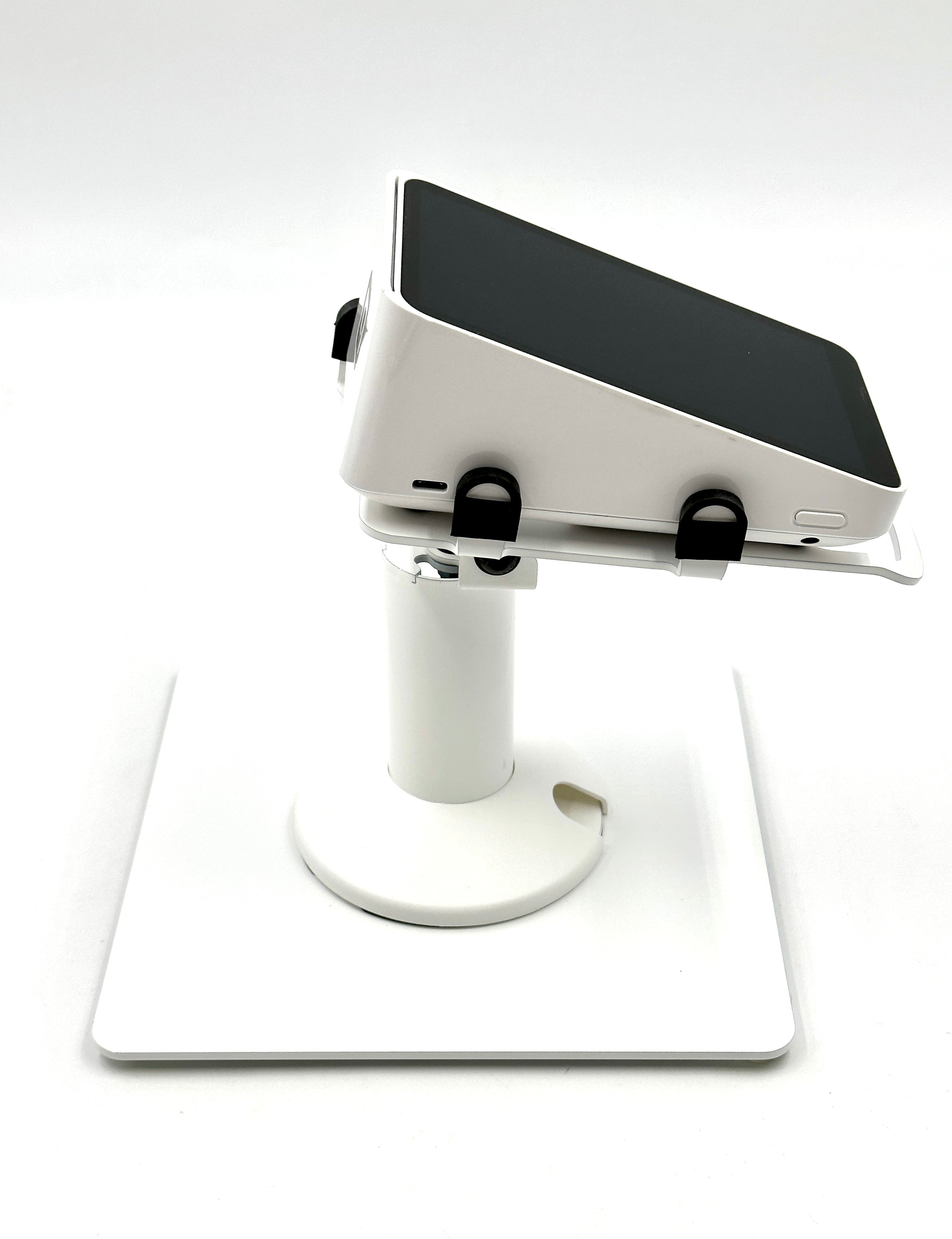 Square POS Low Freestanding Swivel and Tilt Stand with Square Plate (White)