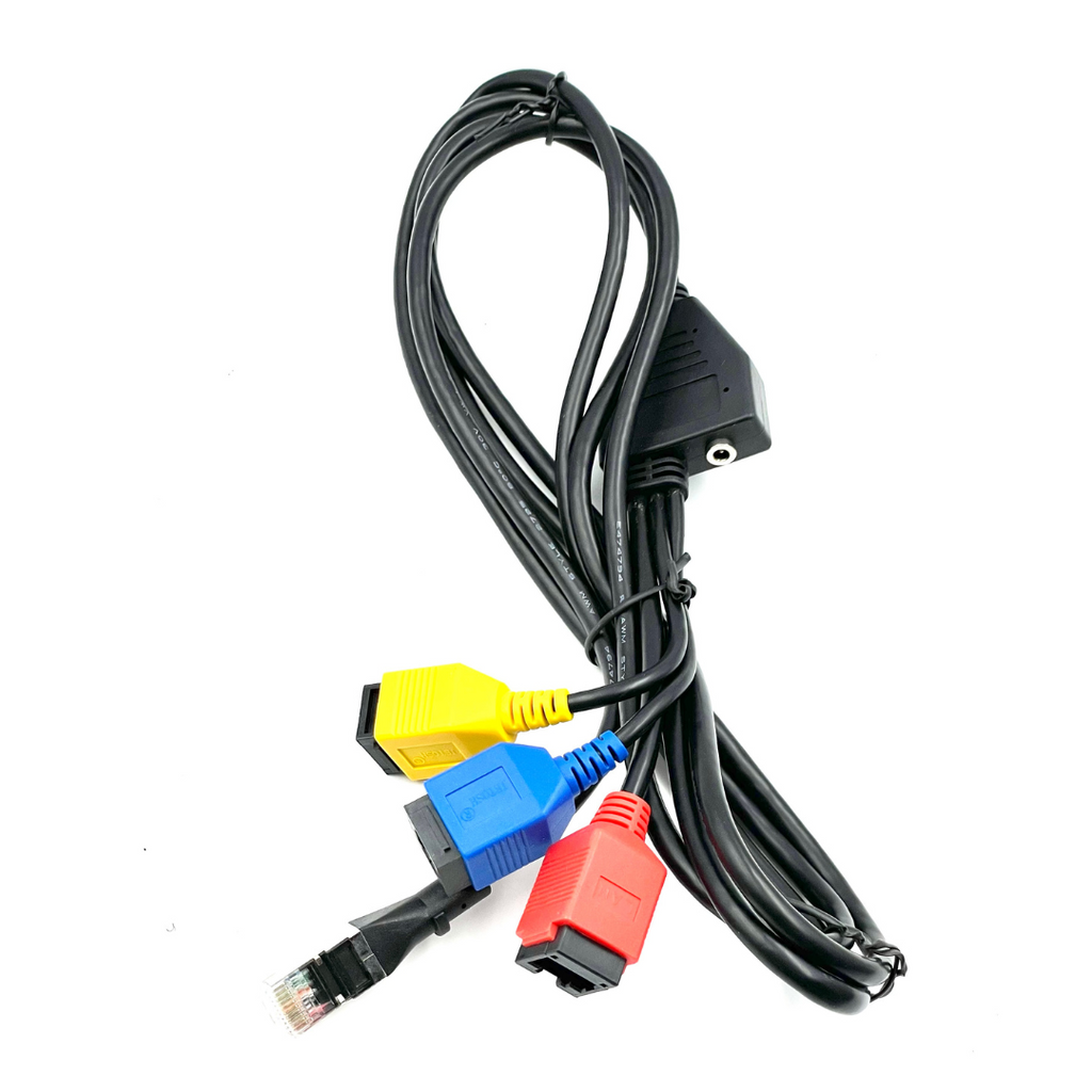 PAX SP30 Tri-Color Rainbow Hub Cable 2M: Serial(RJ-11), Serial(RJ-11), LAN(RJ-45), PWR, 2M PN: 200204030000182