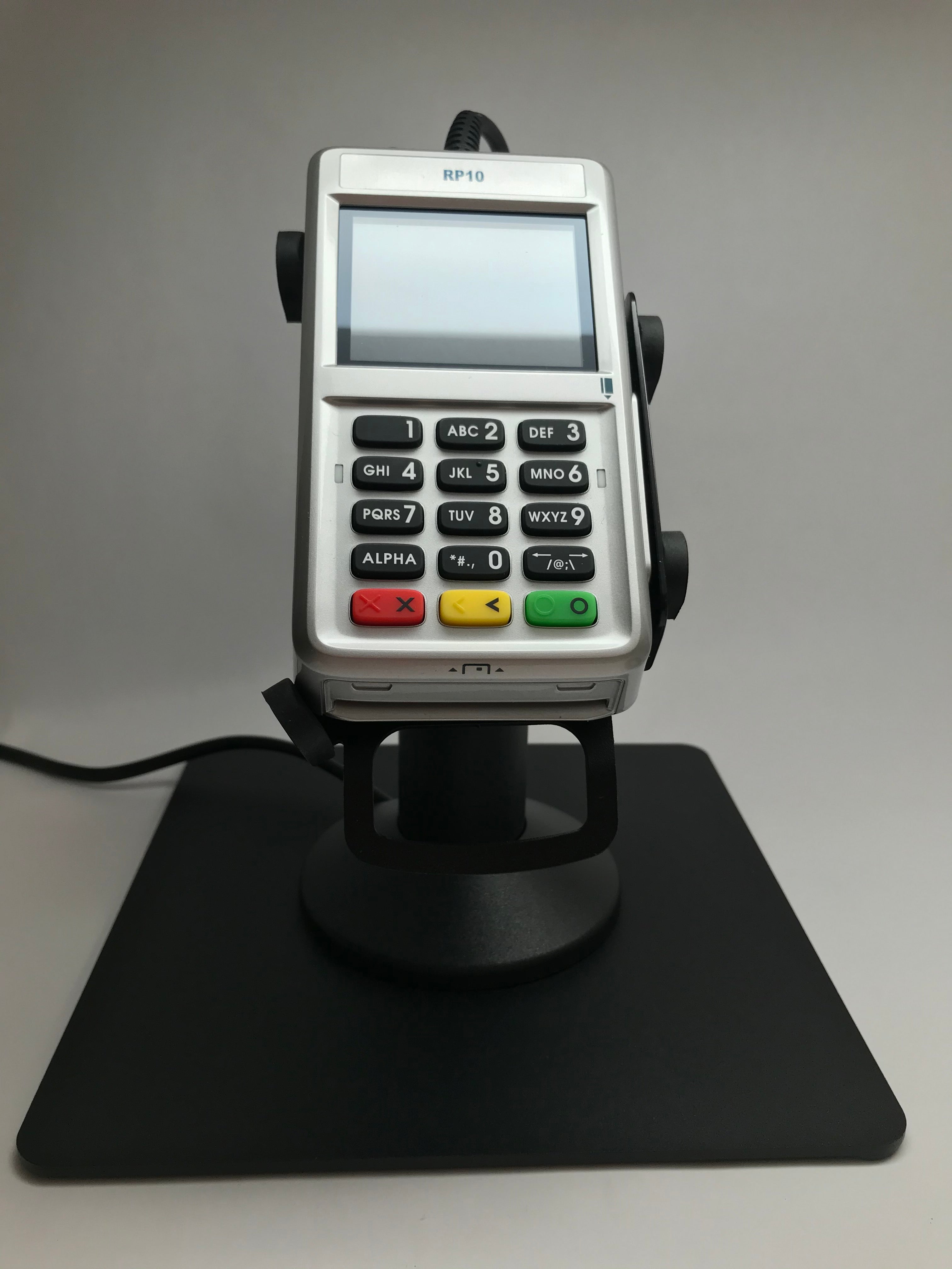 First Data RP10 PIN Pad Freestanding Swivel Metal Stand with Square Plate - DCCSUPPLY.COM