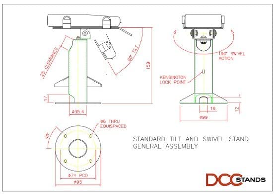 Dejavoo P3 Freestanding Swivel and Tilt Stand with Round Plate