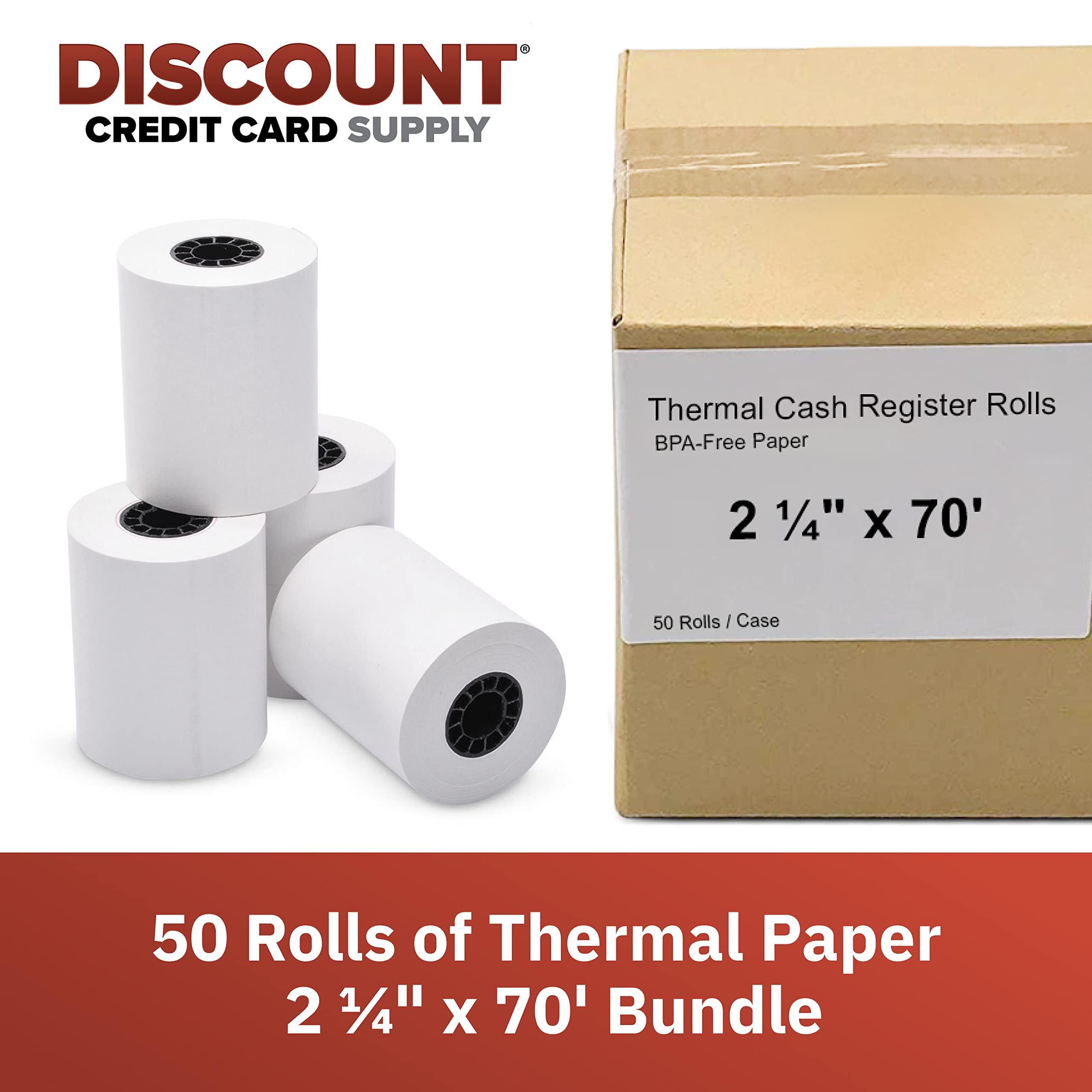 2 1/4" x 70' Thermal (50 Roll Case)