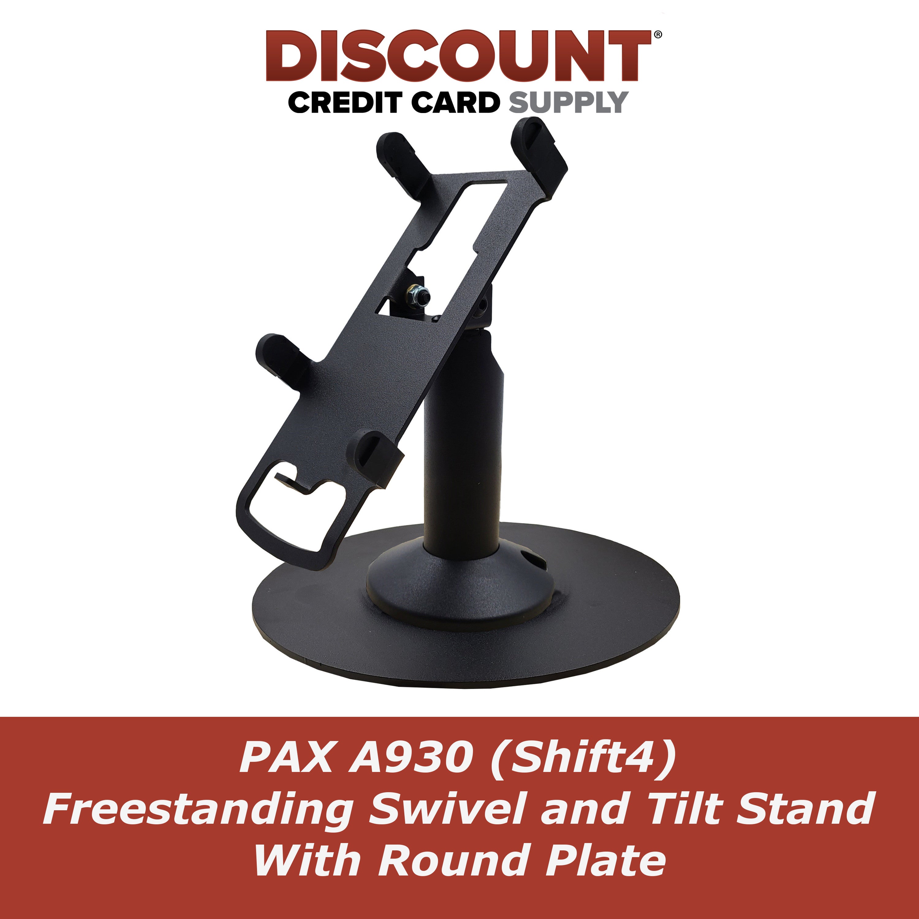 PAX A930 (Shift4) Freestanding Swivel and Tilt Stand with Round Plate