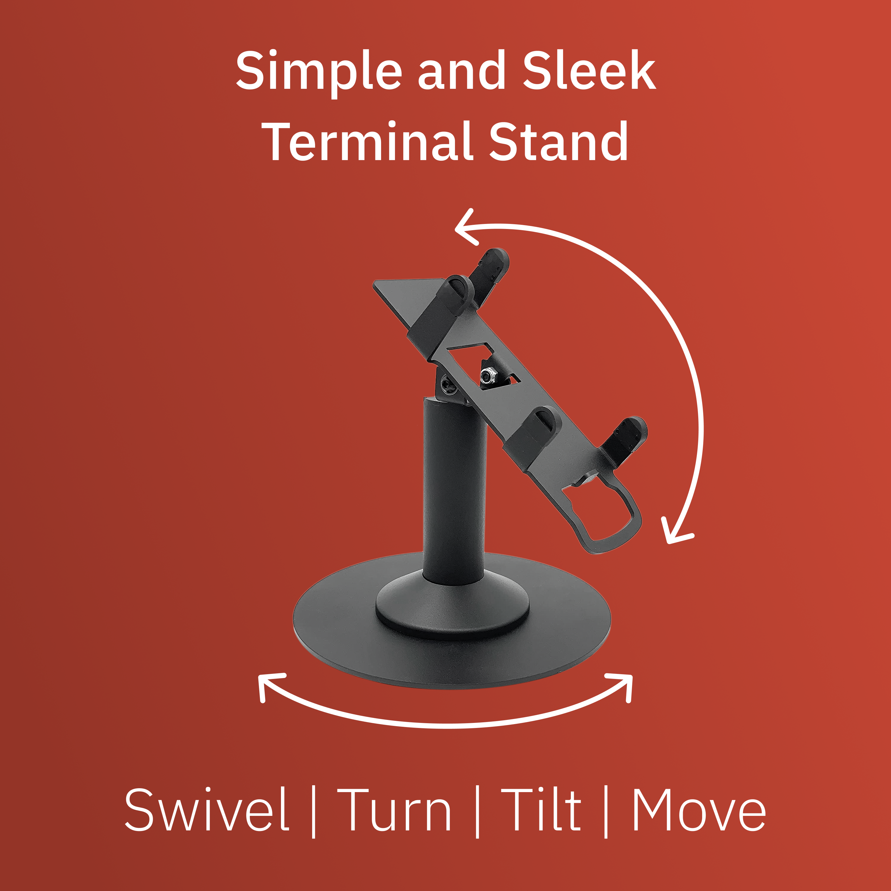 Ingenico Desk 3500 / 5000 Freestanding Swivel and Tilt Stand with Round Plate