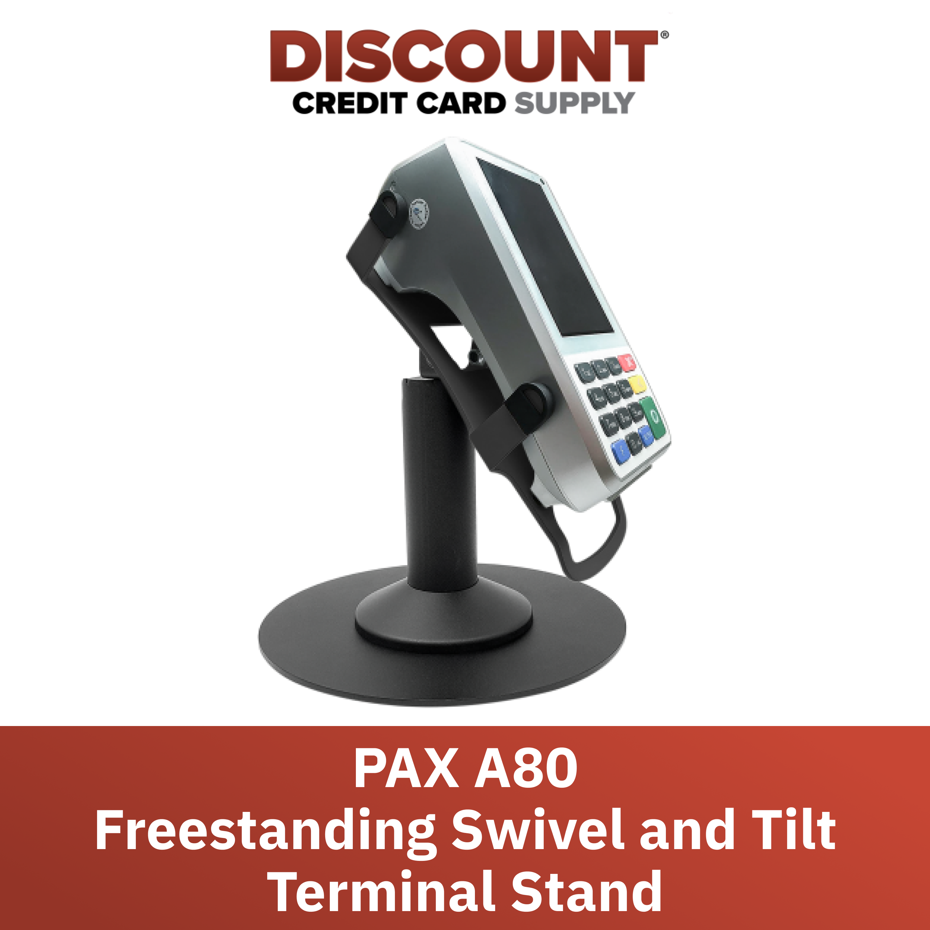 PAX A80 Black Freestanding Swivel and Tilt Stand with Round Plate