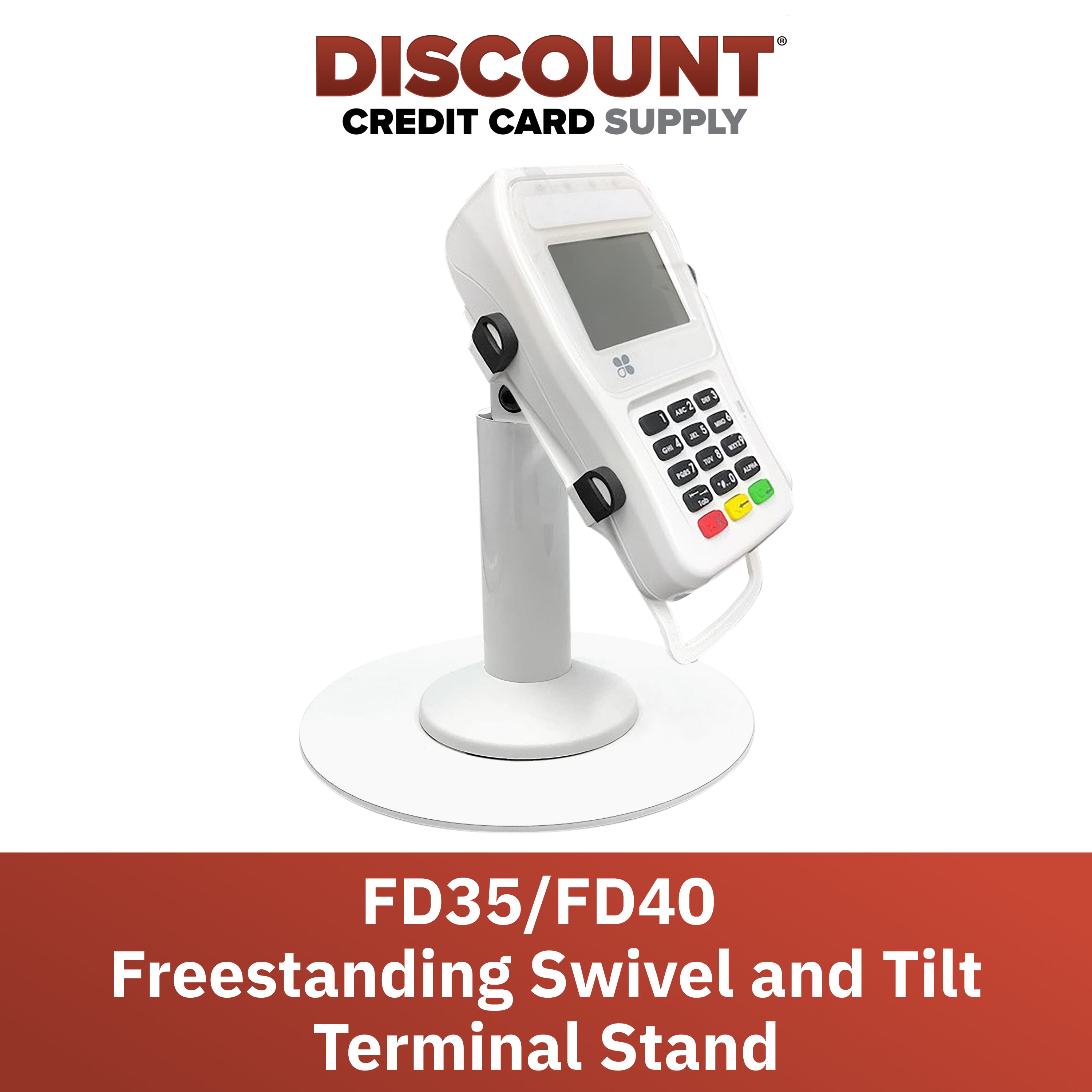 First Data FD35 & FD40 Freestanding Swivel and Tilt Stand with Round Plate