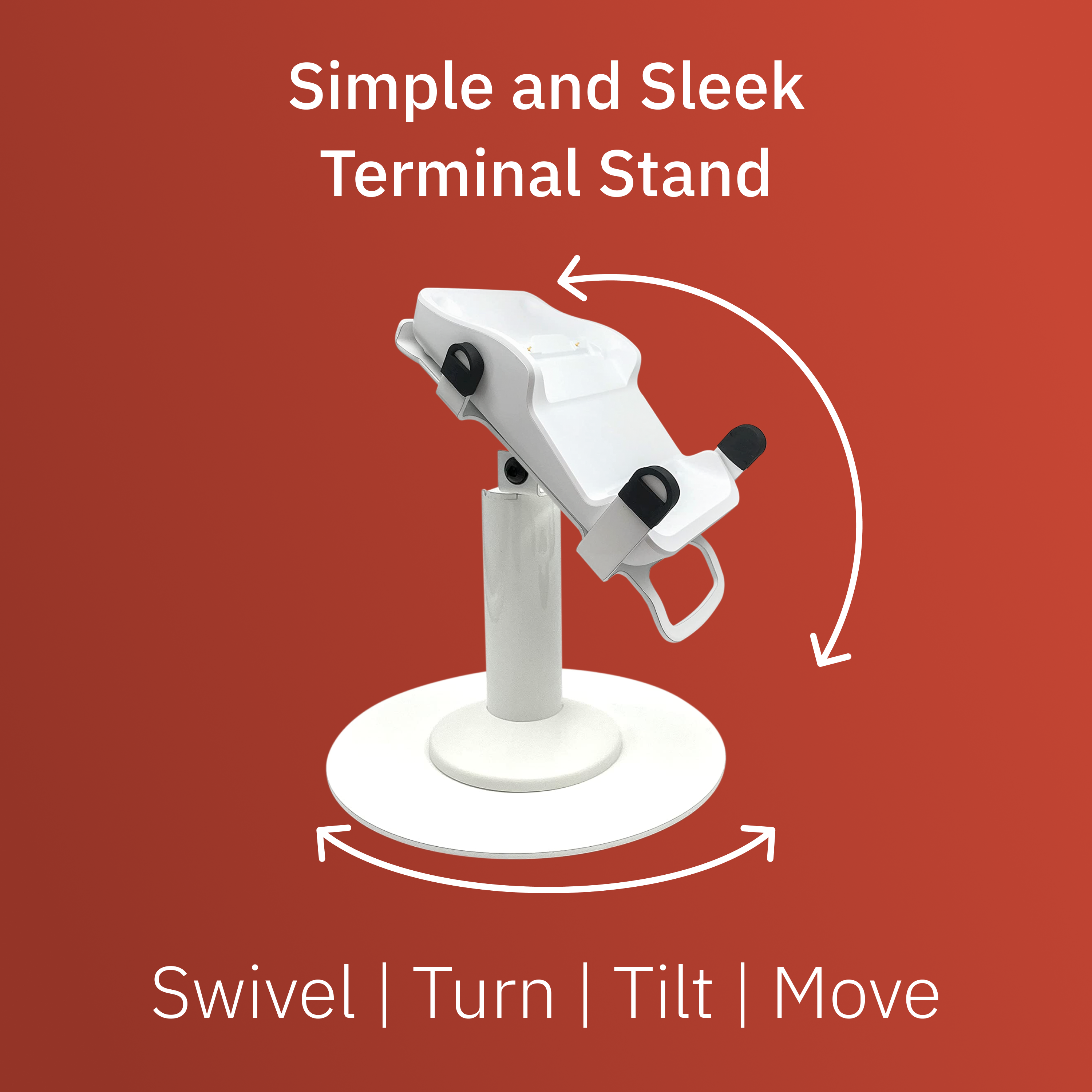 PAX A920 Freestanding Charging Base Stand with Round Plate- Designed to Hold the Charging Base with the Terminal