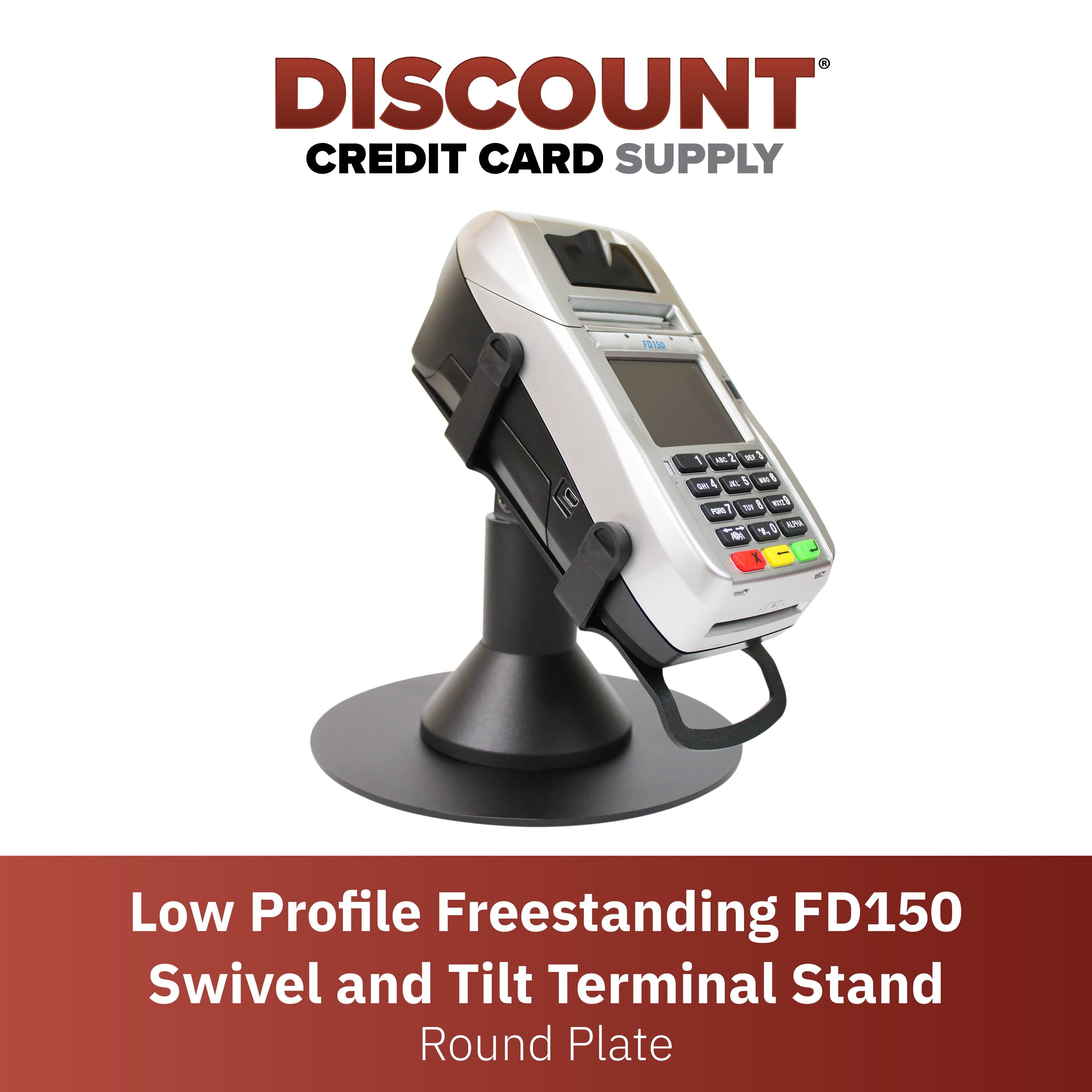 First Data FD150 Low Profile Freestanding Swivel Stand with Round Plate - DCCSUPPLY.COM