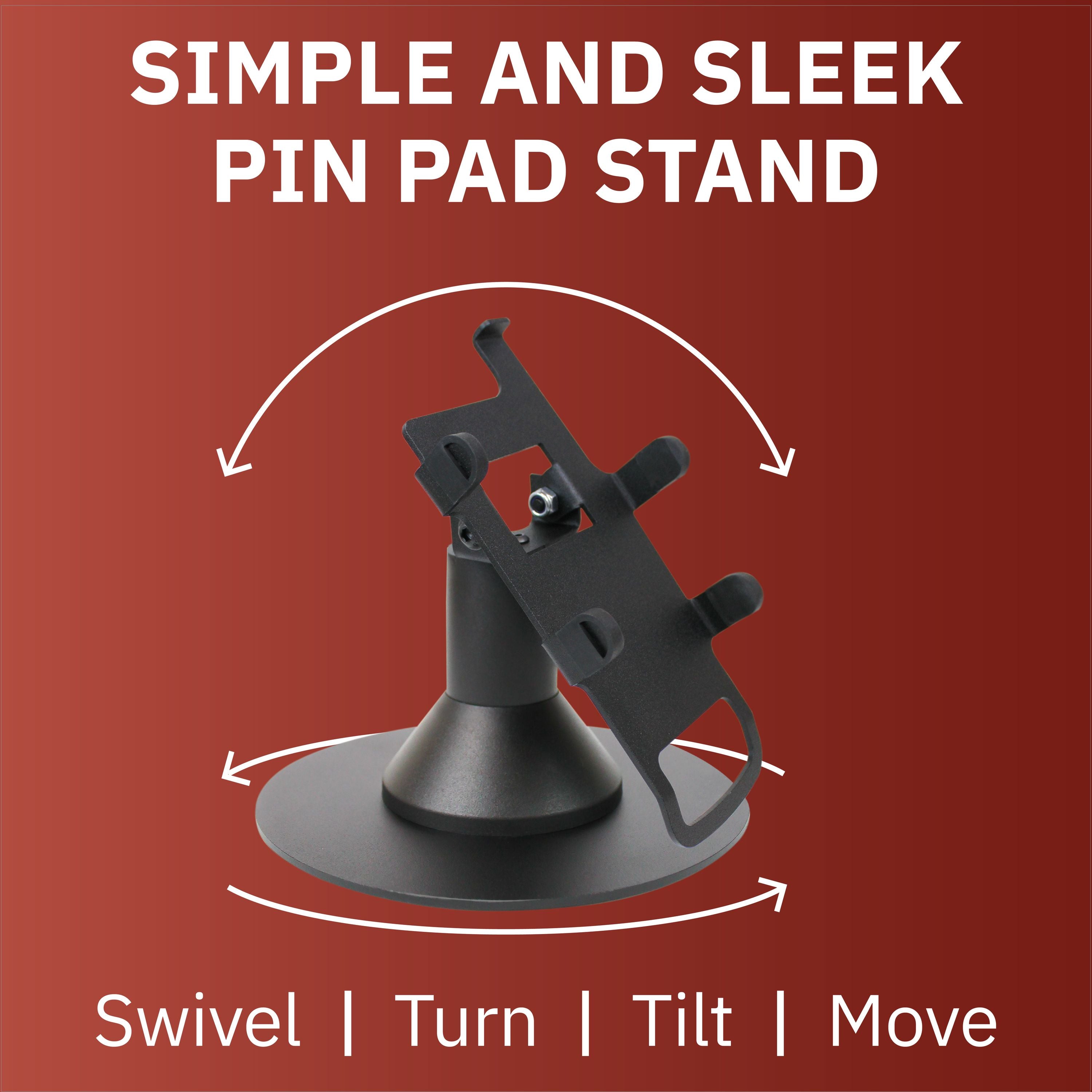 First Data FD35/ FD40 PIN Pad Low Profile Freestanding Swivel Stand with Round Plate - DCCSUPPLY.COM