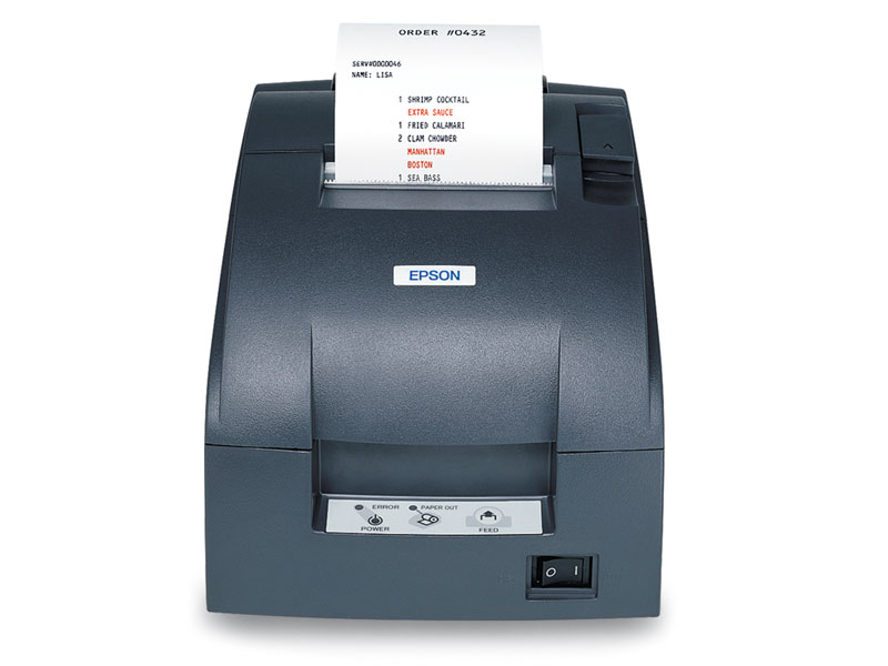 Epson TM-U220B, Dot Matrix Receipt Printer, Ethernet (EO4), Dark Gray, Autocutter, Adapter, C Power Supply Included