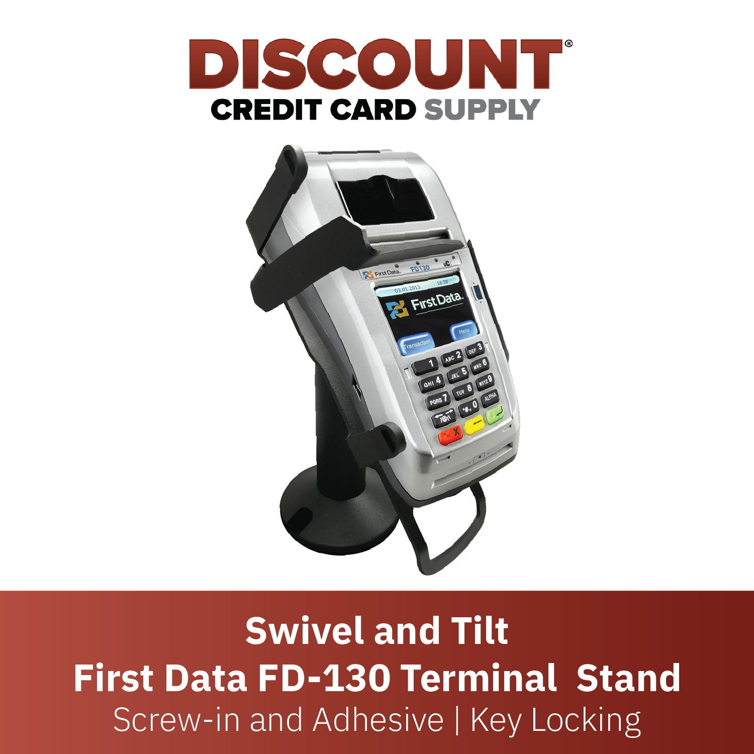 First Data FD130/FD150 Key Locking Stand - DCCSUPPLY.COM