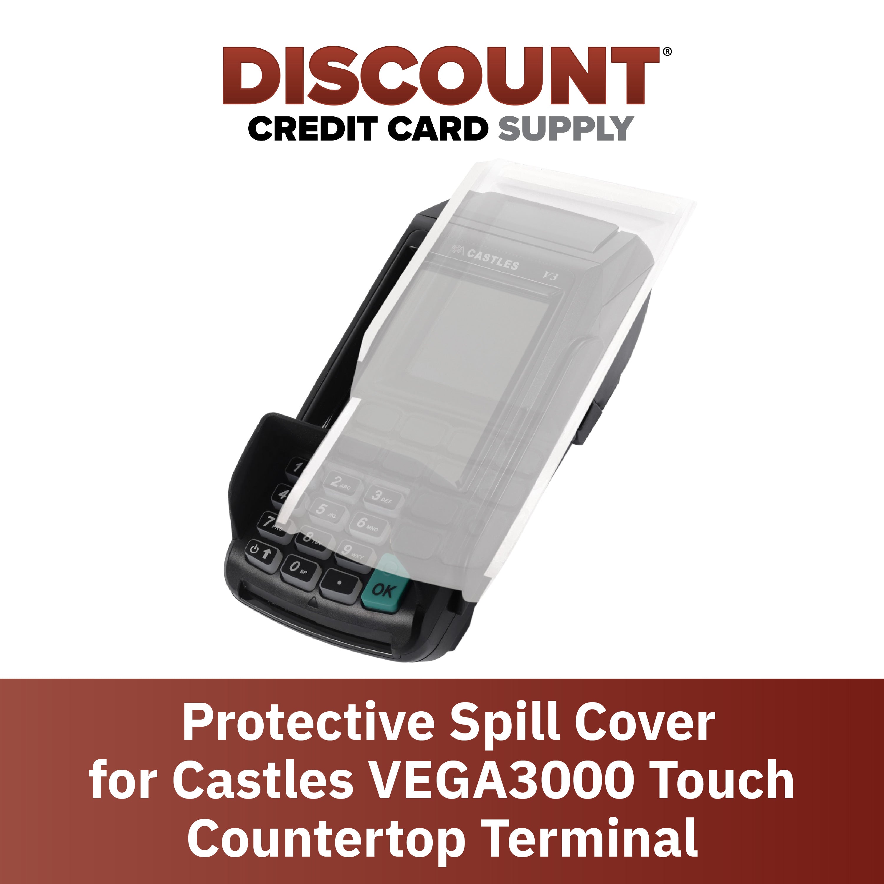 Castles VEGA3000 Touch Countertop Terminal Full Device Protective Cover - DCCSUPPLY.COM