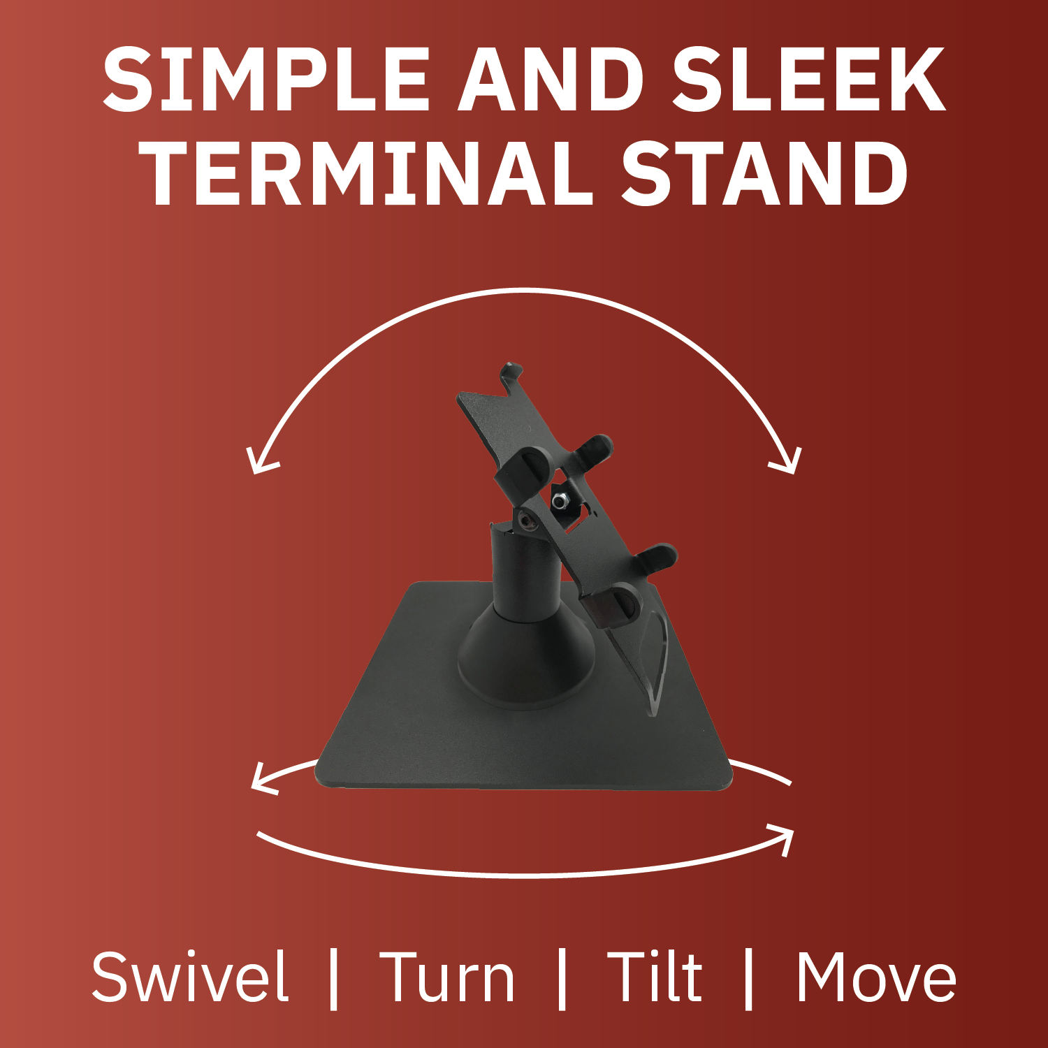 Verifone Vx820 Low Profile Swivel and Tilt Freestanding Metal Stand with Square Plate - DCCSUPPLY.COM