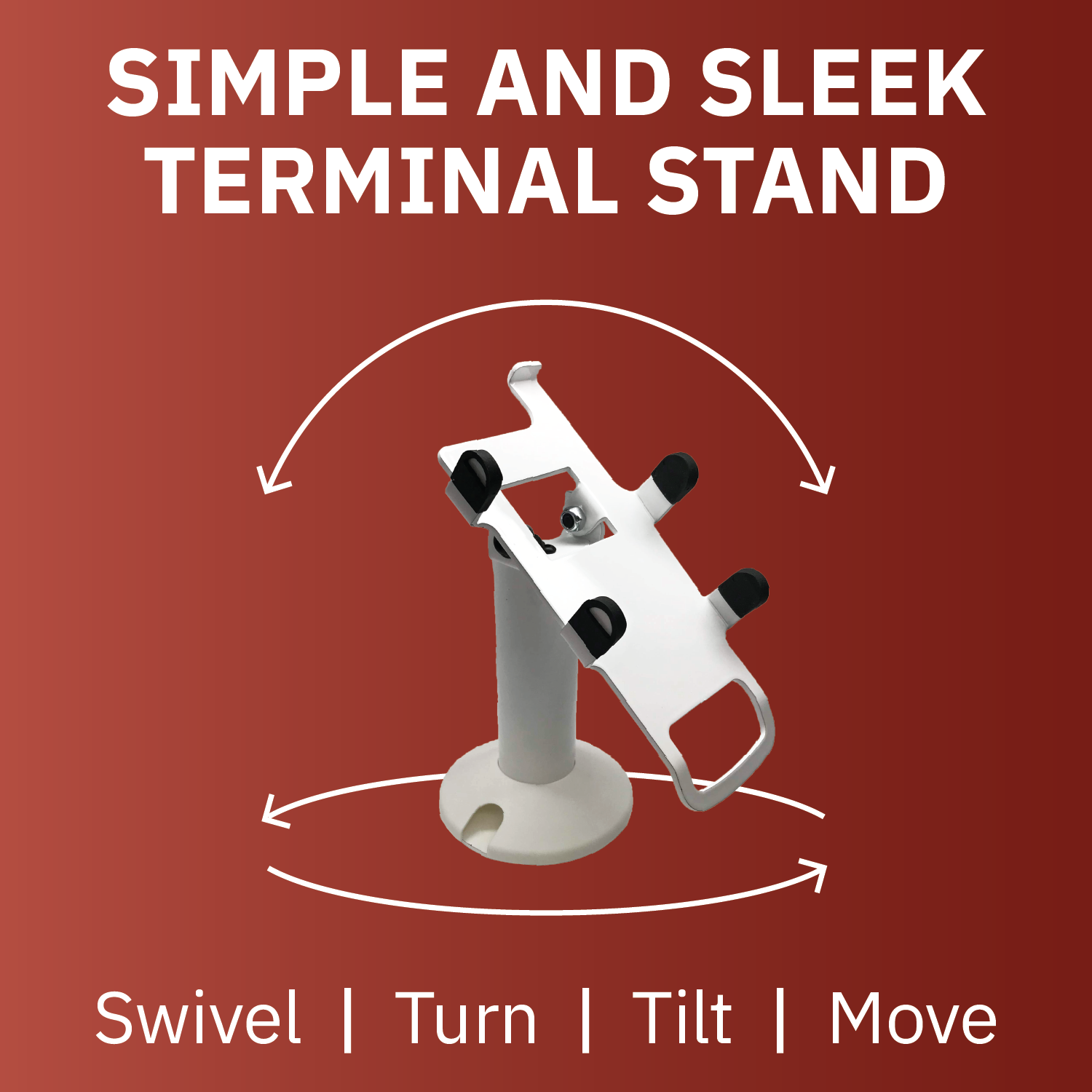 First Data FD35/ FD40 PIN Pad Swivel and Tilt Stand - White Metal - DCCSUPPLY.COM