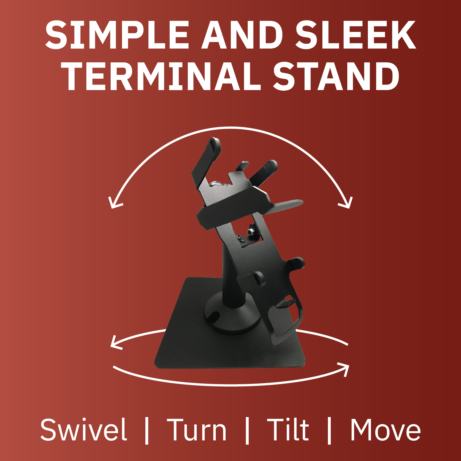 First Data FD130/FD150 Key Locking Freestanding Swivel and Tilt Metal Stand - DCCSUPPLY.COM