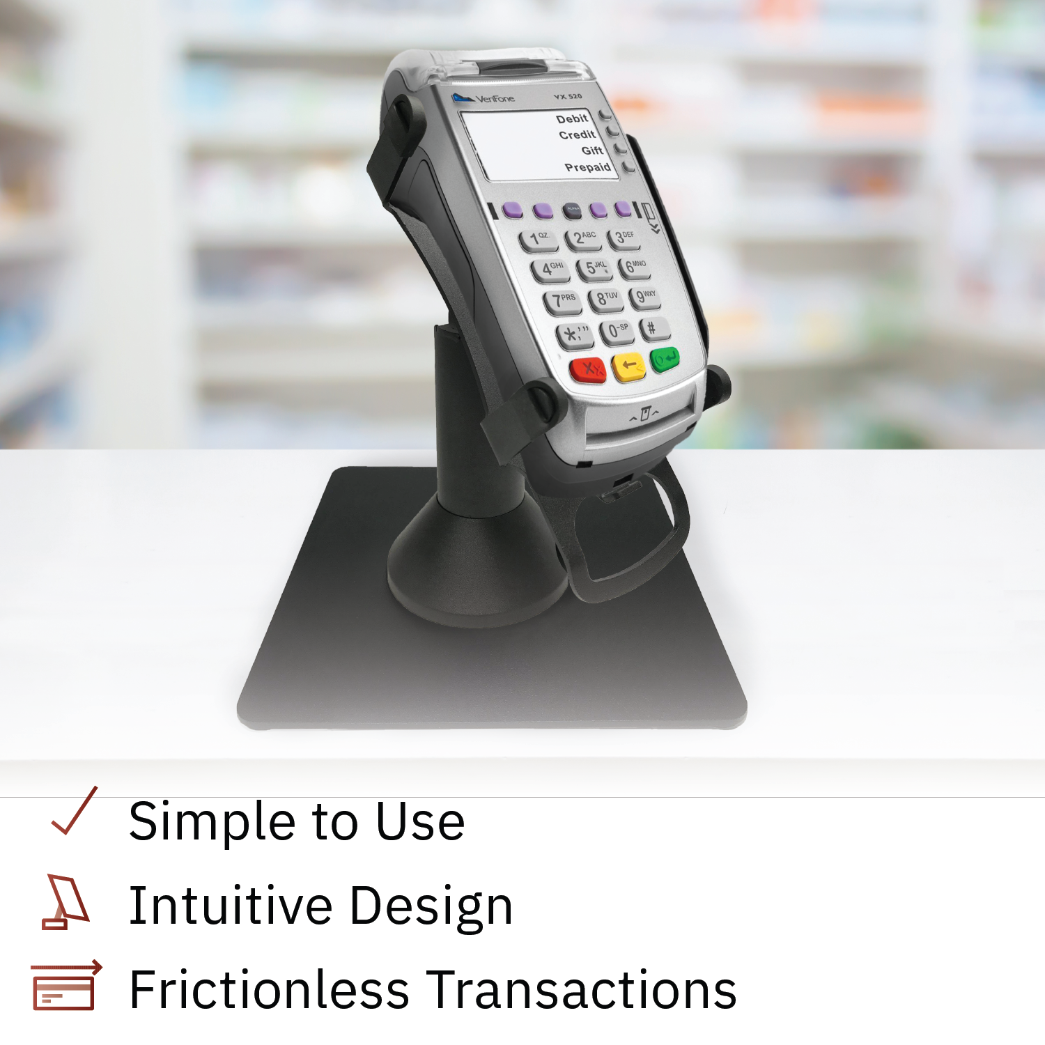 Verifone Vx520 Freestanding Swivel and Tilt Metal Stand - DCCSUPPLY.COM