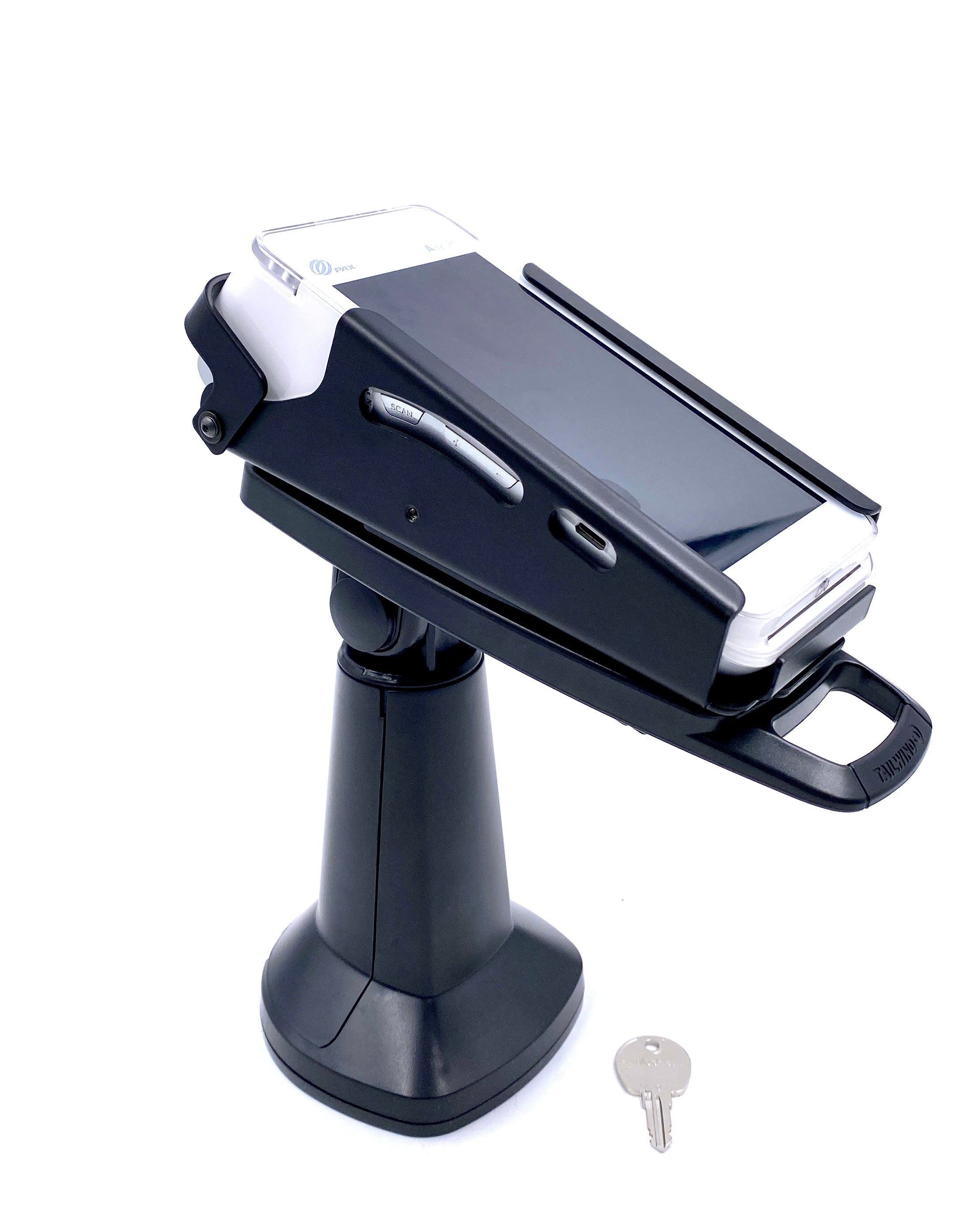 PAX A920 Pro 7" Key Locking Pole Mount Stand with Metal Plate