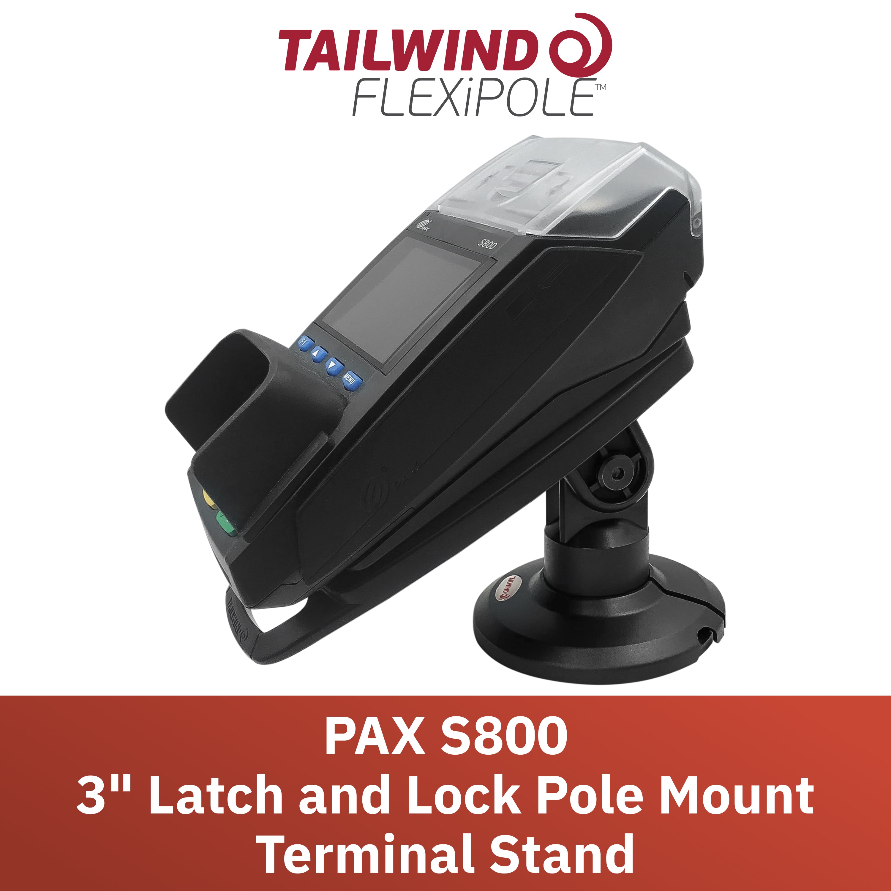 PAX S800 3" Key Locking Compact Pole Mount Stand