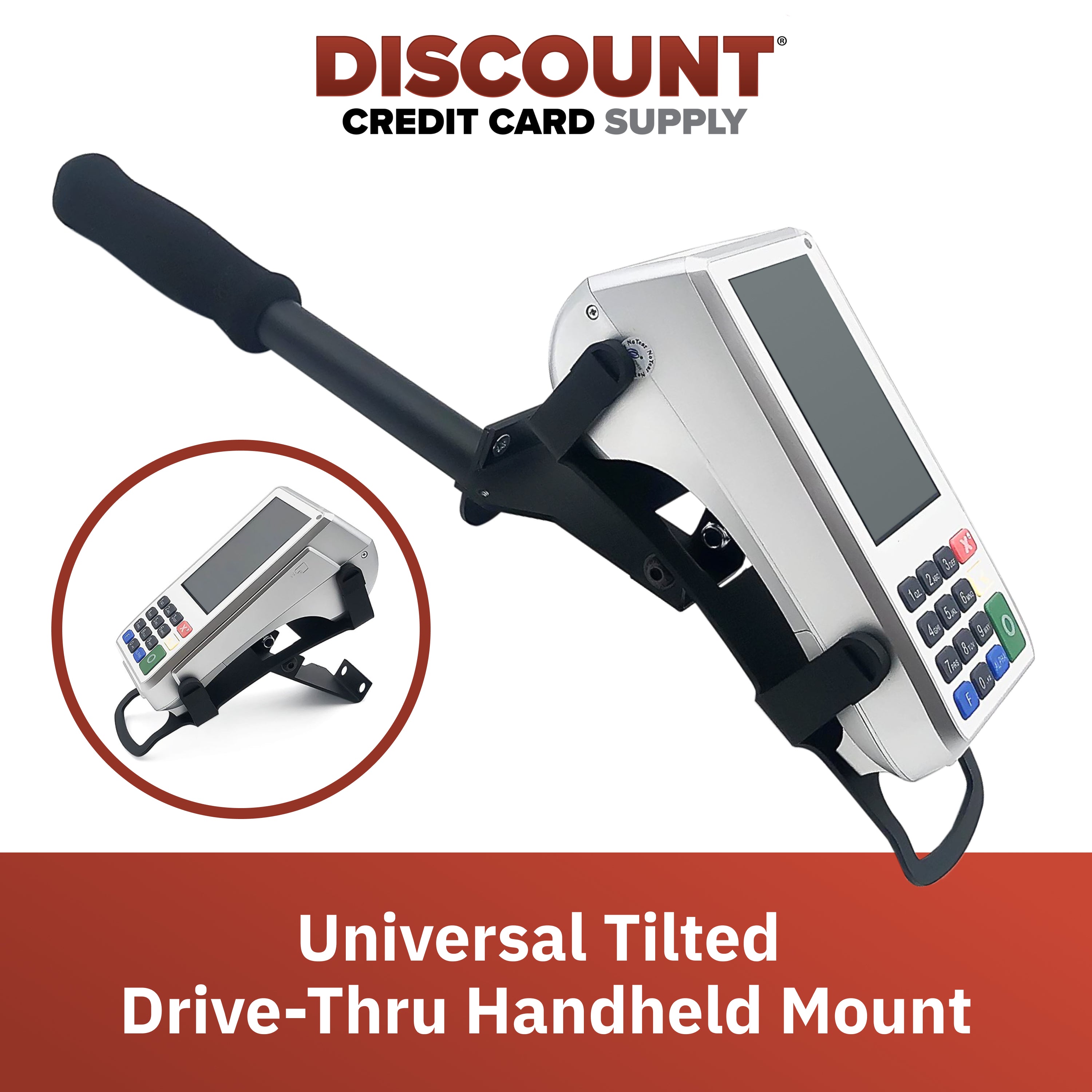 DCCStands Tilted Drive-Thru Handheld Bracket / Mount For Most Terminal Types V3