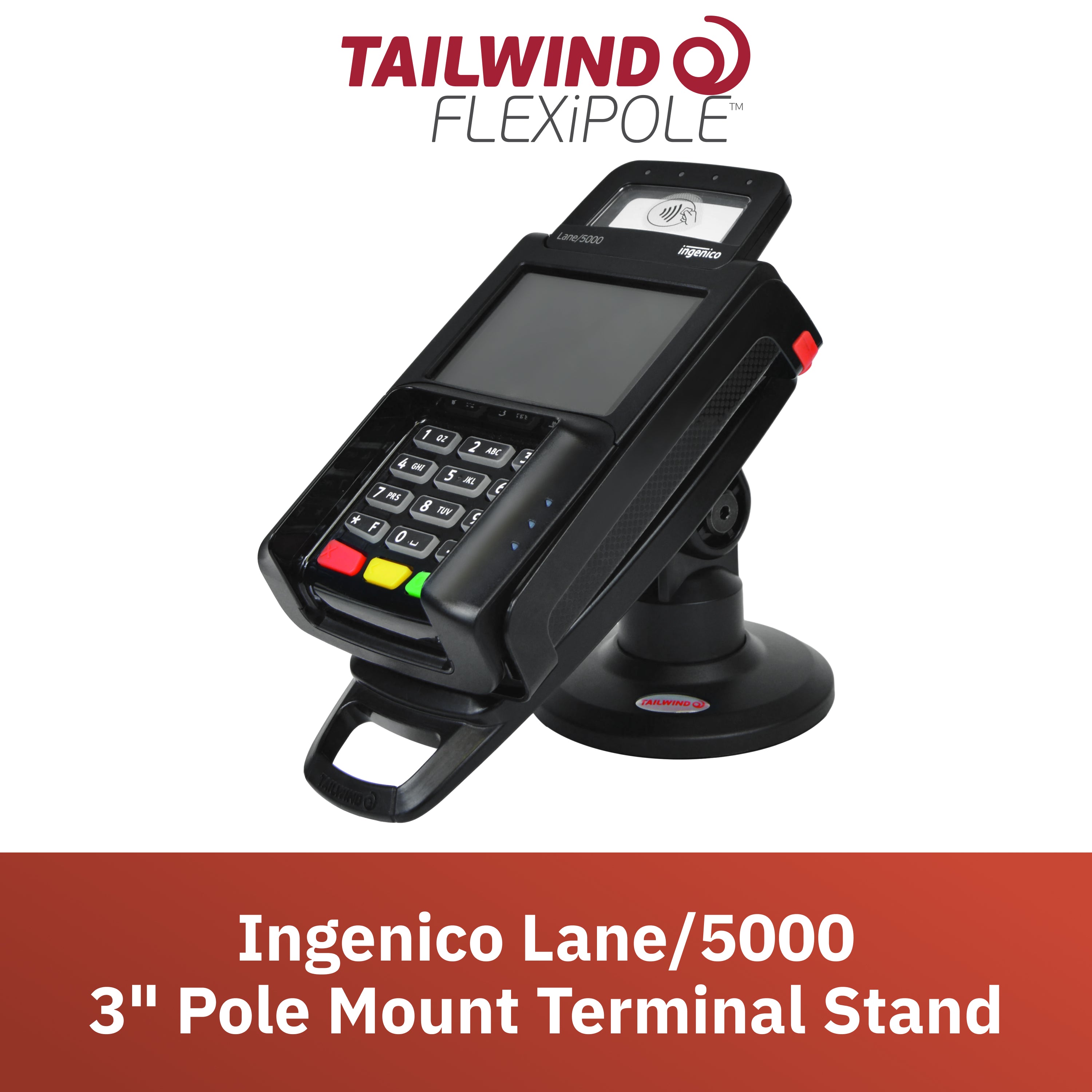 Ingenico Lane/5000 3" Compact Pole Mount Stand