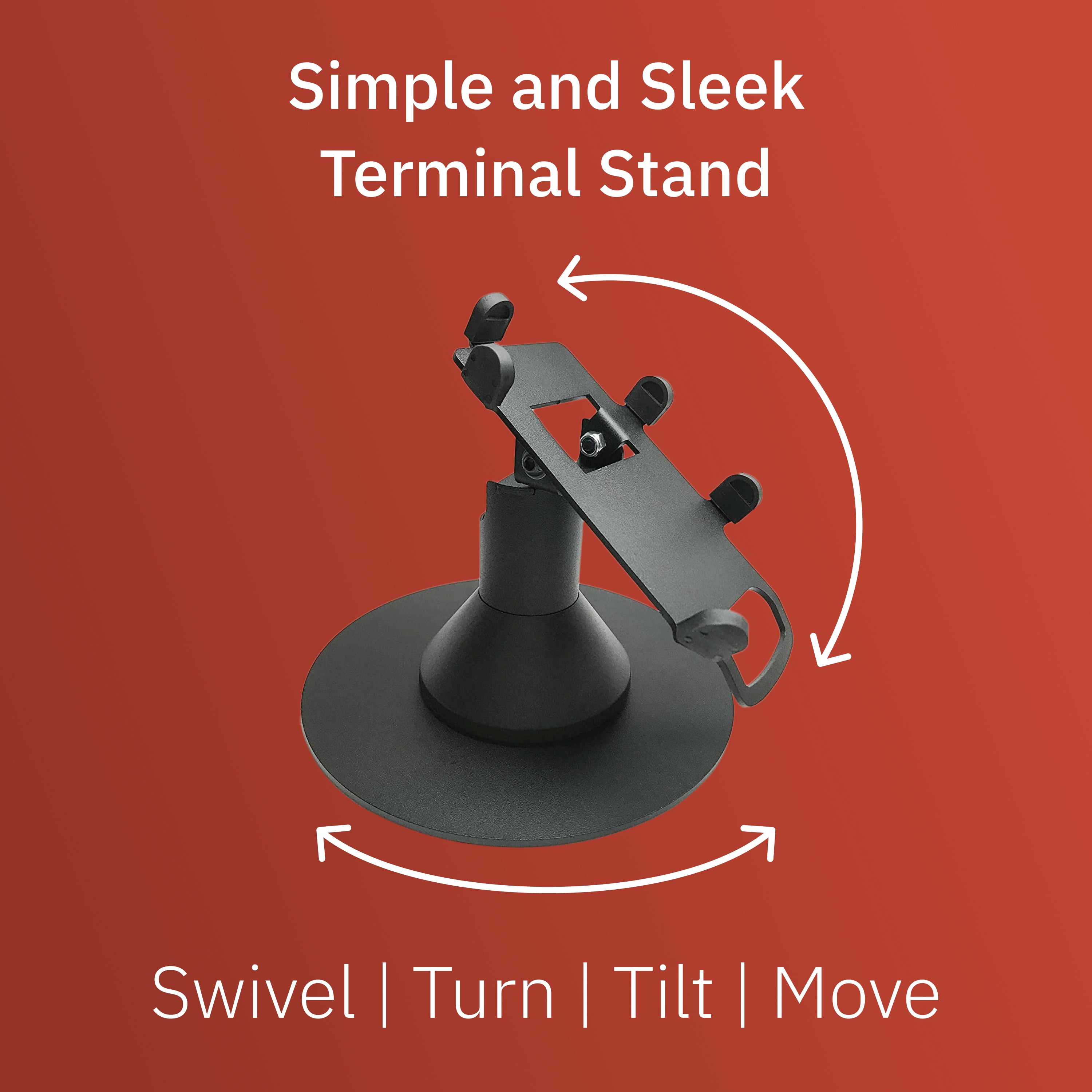 First Data RP10 Low Freestanding Swivel Stand with Round Plate