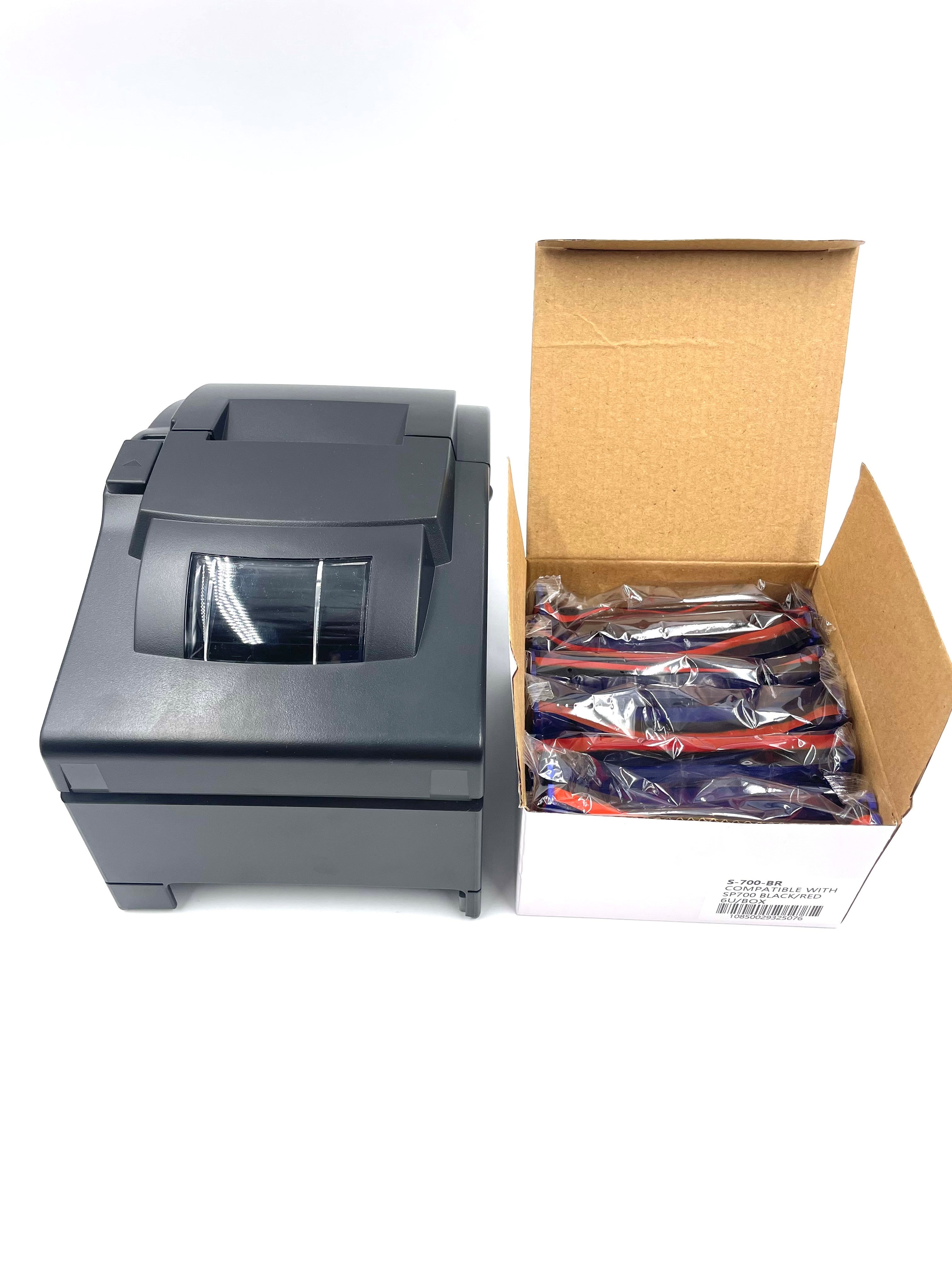 New Star SP742ME Ethernet Kitchen Printer for Clover (39336532) and 6x Star RC700BR0 Ink Bundle