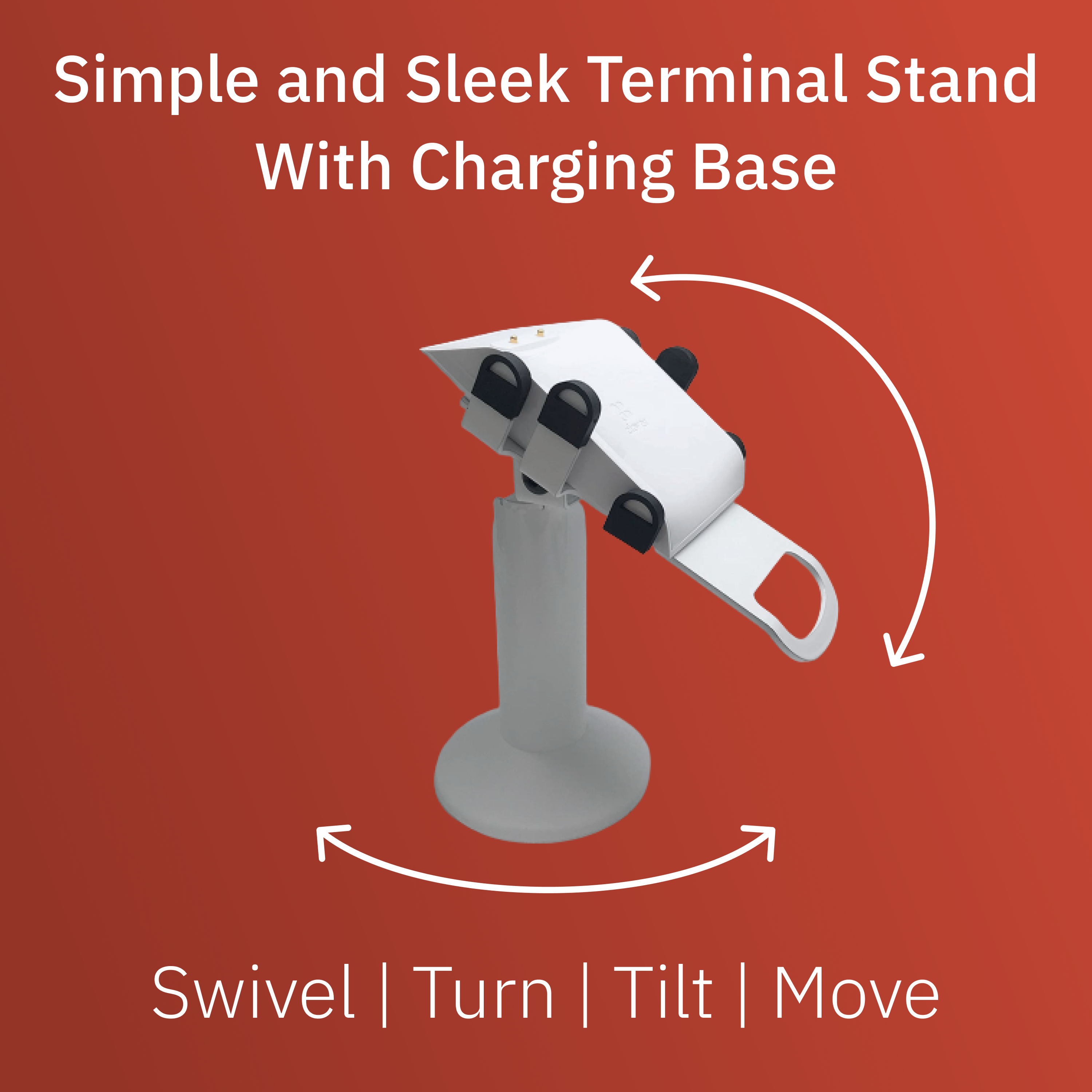 Clover Flex Screw Mounted Swivel and Tilt Metal Stand with Charging Base and Screen Protector Bundle - DCCSUPPLY.COM