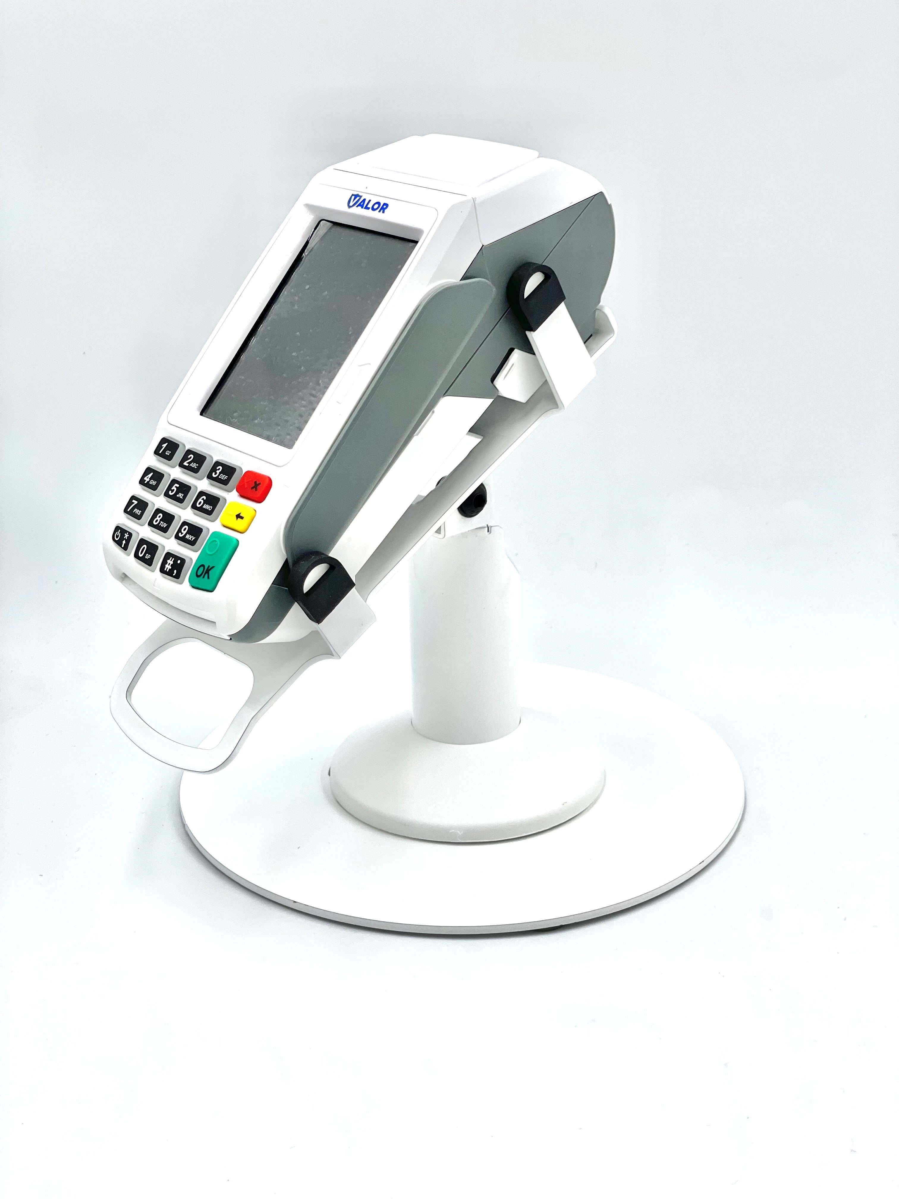 Valor Paytech VL100 Freestanding Swivel and Tilt Stand with Round Plate (White)