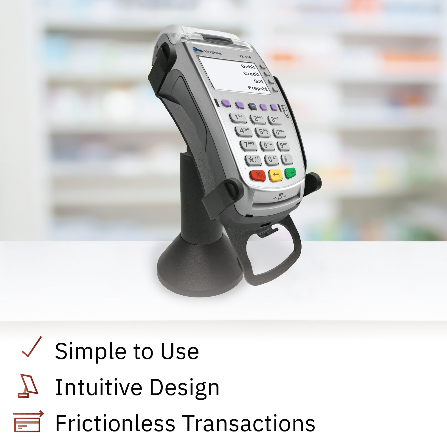 Verifone Vx520 Freestanding Swivel and Tilt Metal Stand with Round Plate - DCCSUPPLY.COM