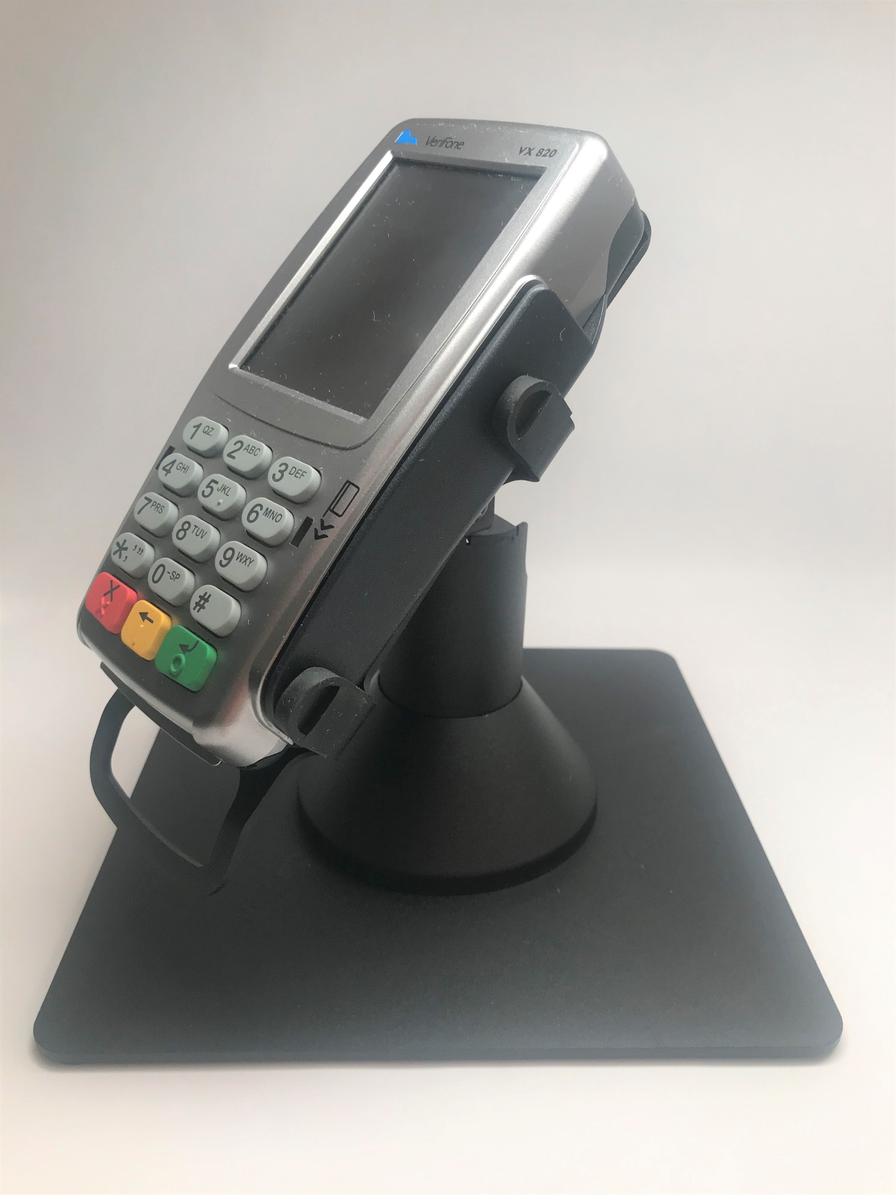 Verifone Vx820 Low Profile Swivel and Tilt Freestanding Metal Stand with Square Plate - DCCSUPPLY.COM