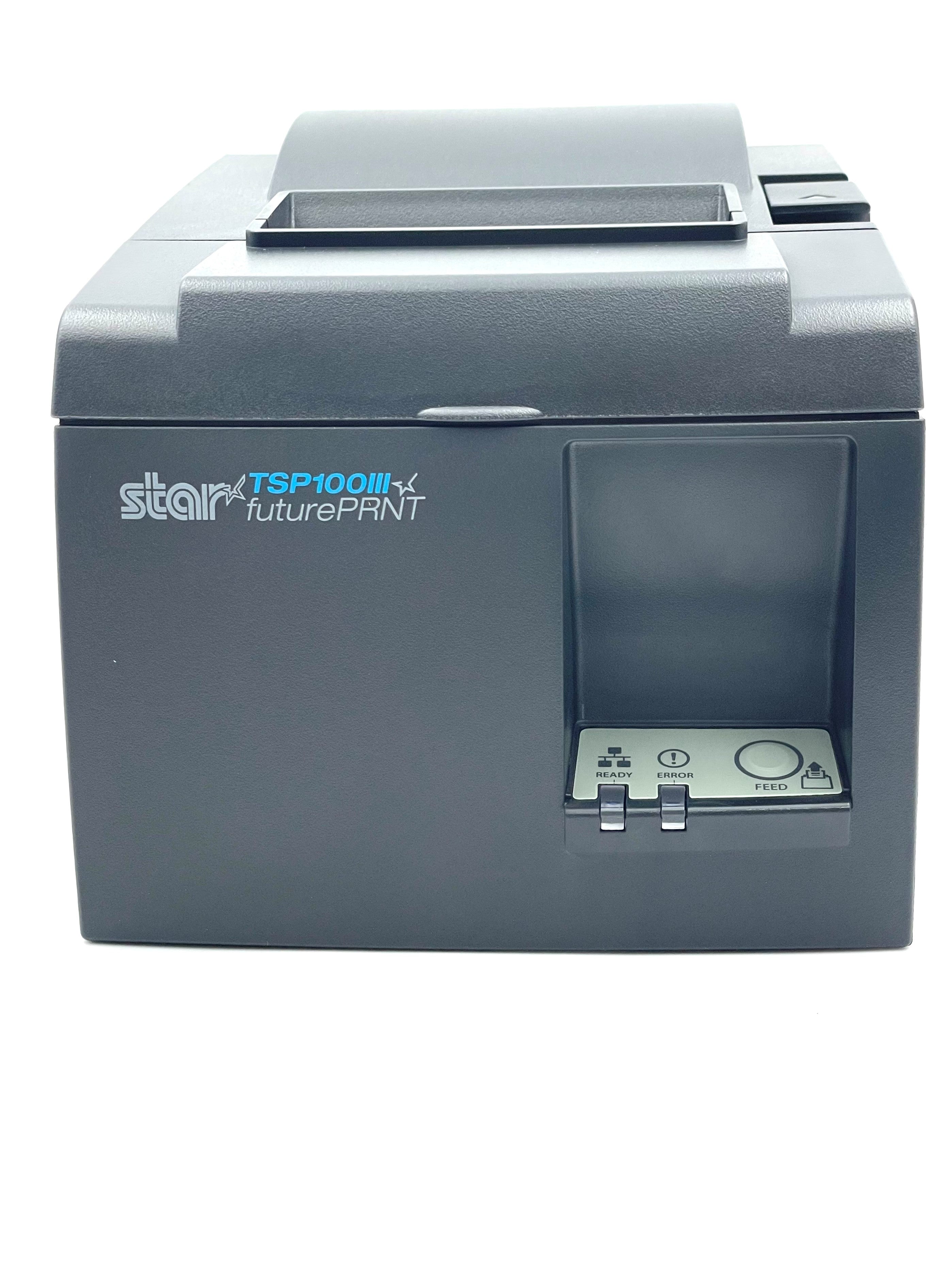 Star TSP143IIILAN Thermal Printer - Gray, Ethernet with Splash Proof Cover - New